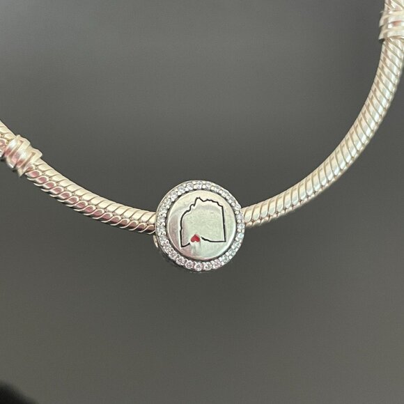 Pandora Love Cleveland.Ohio Map Dangle Charm - Picture 1 of 7